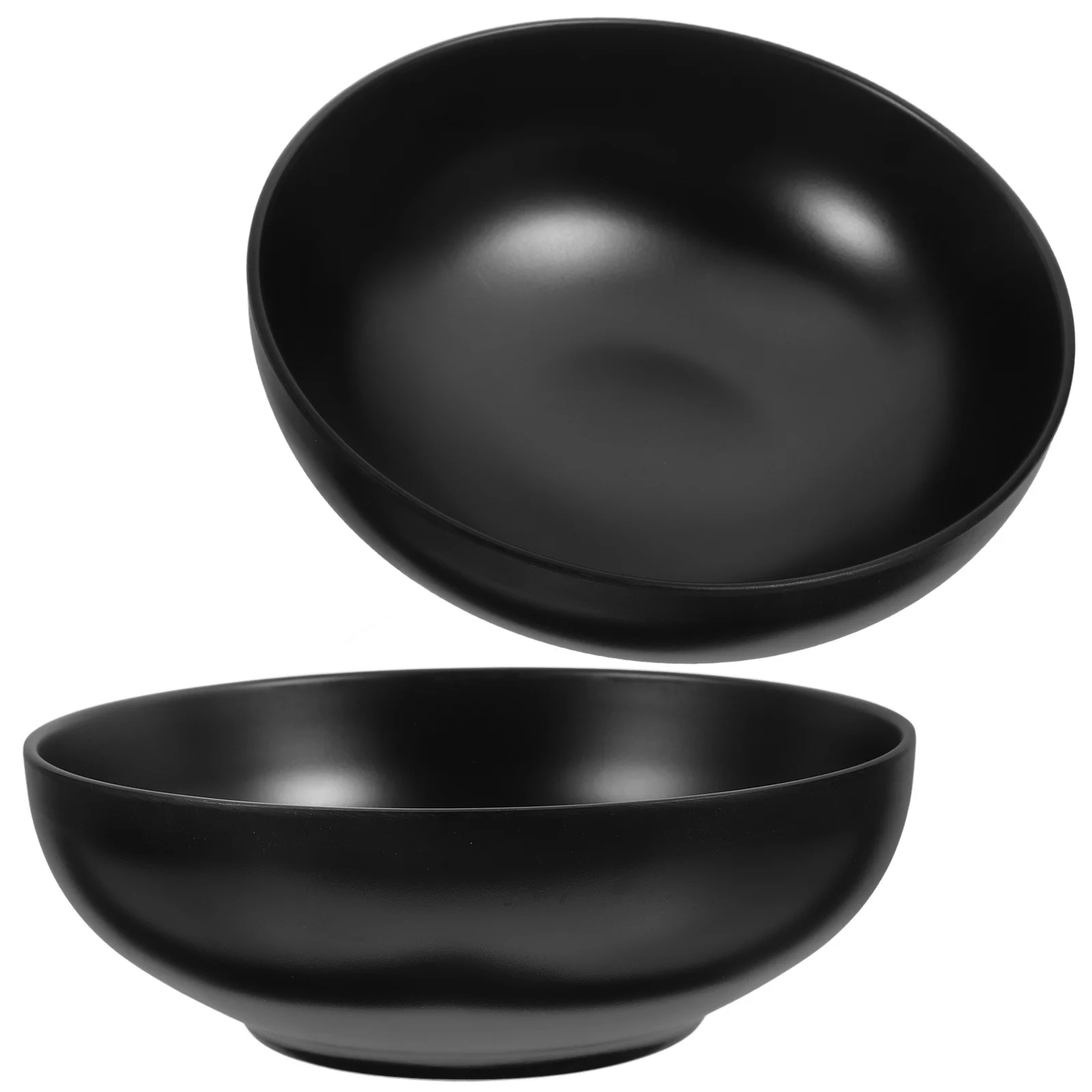 2Pcs Stylish Japanese Ramen Bowls Material Noodle Soup Container Black Creative Design Food Serving Bowls