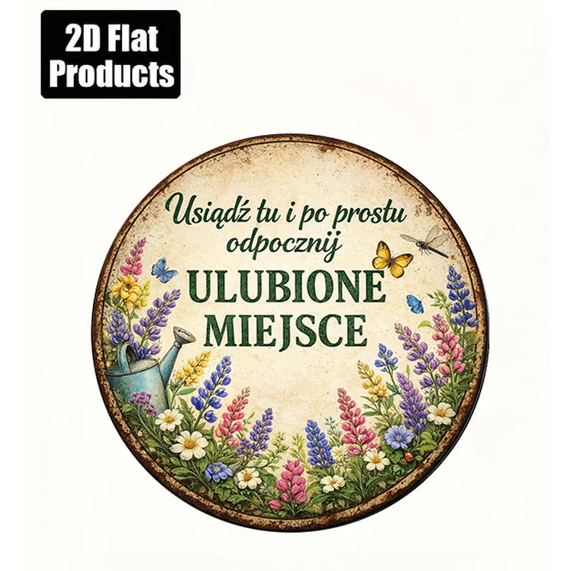 Decorative Sign And Plague, 2D Flat Wooden Decorative Plaque, 1pc, Round Wooden Sign, Retro Plaque about 