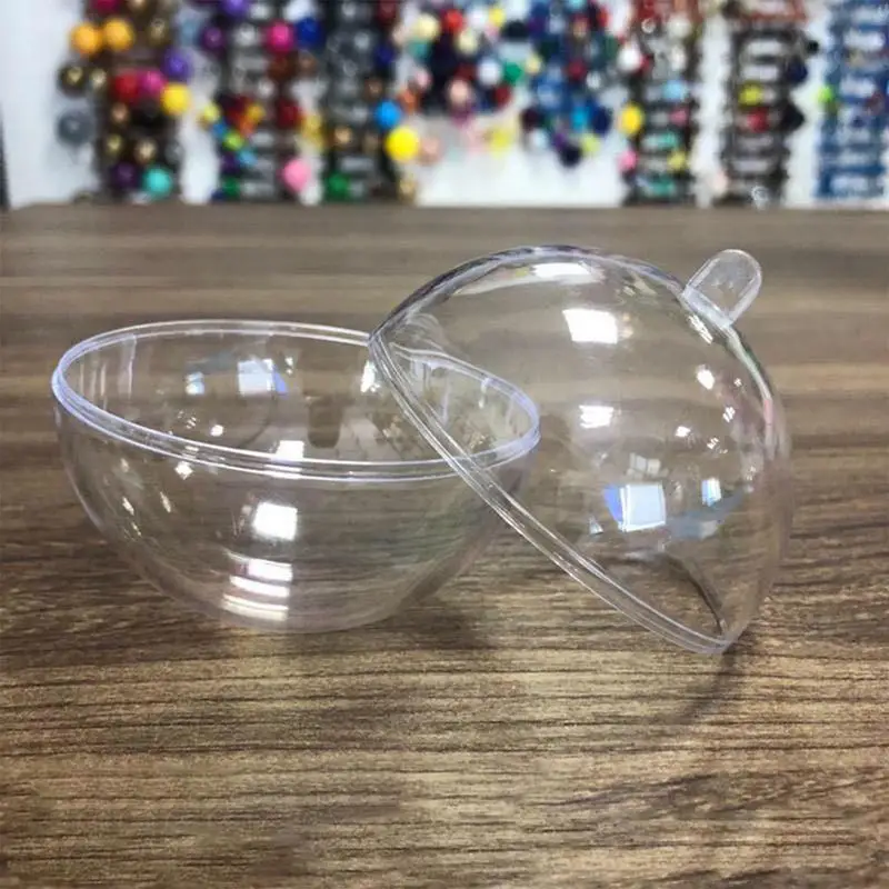 Christmas Clear Baubles Transparent Craft Fillable Ball Plastic Home Decor Wedding Garden Tree Hanging Party Gift Box Decoration