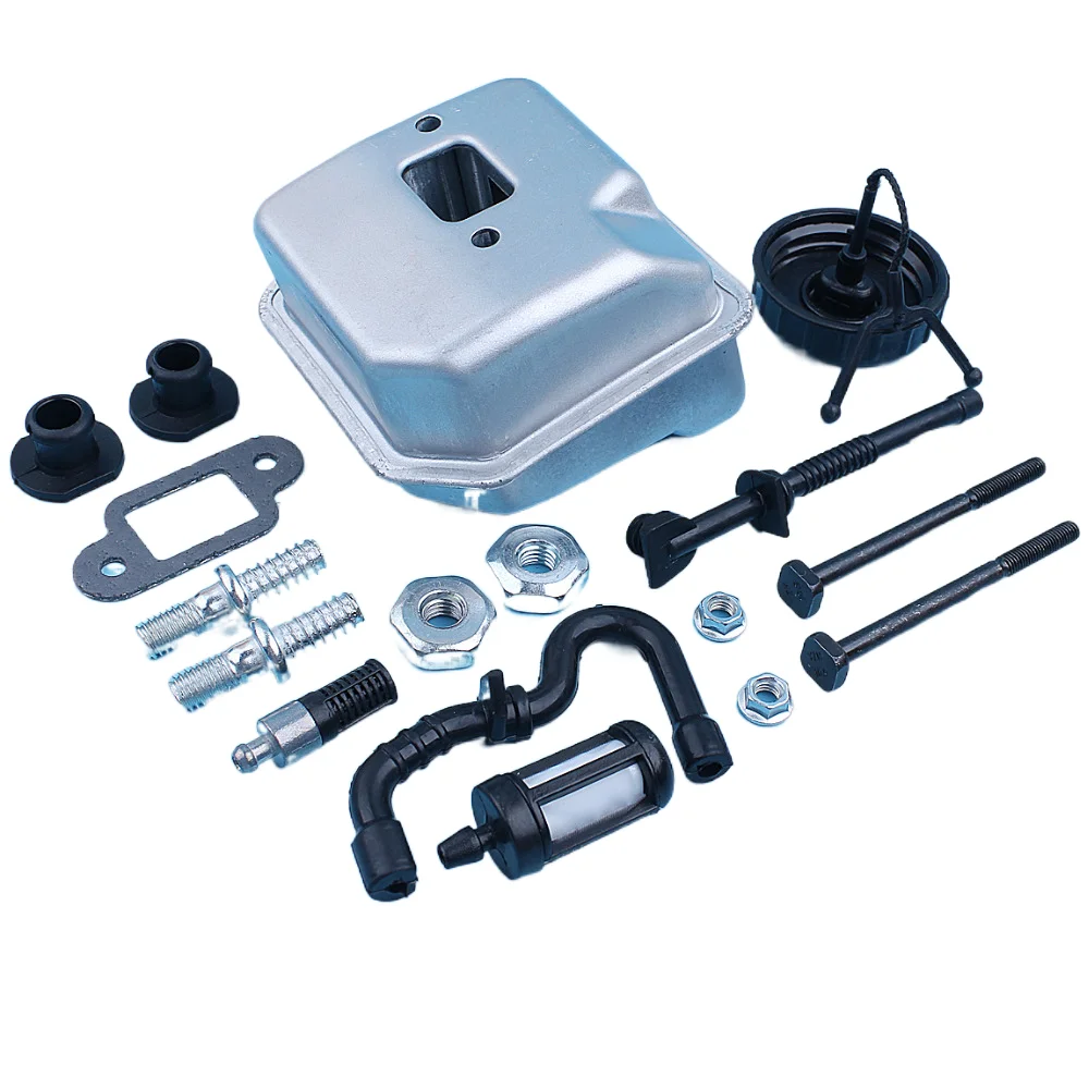 Muffler Exhaust  Kit For Stihl 018 MS180 017 MS170 MS 180 170 MS180C MS170C Chainsaw Bar Stud Nut Fuel Oil Filter Line