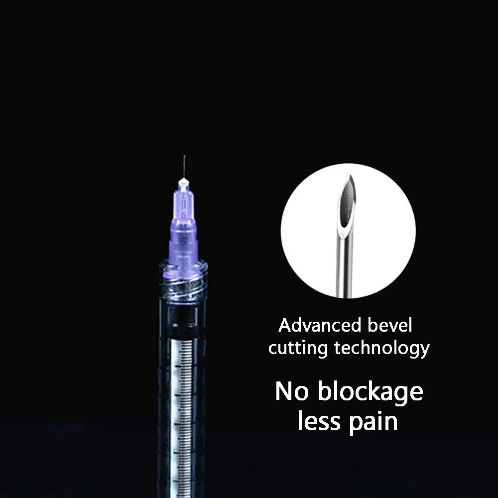 34G Medical Disposable Pricking Needle Cosmetic Micro Adjustment Operation Water Light Needle Syringe Small Needle