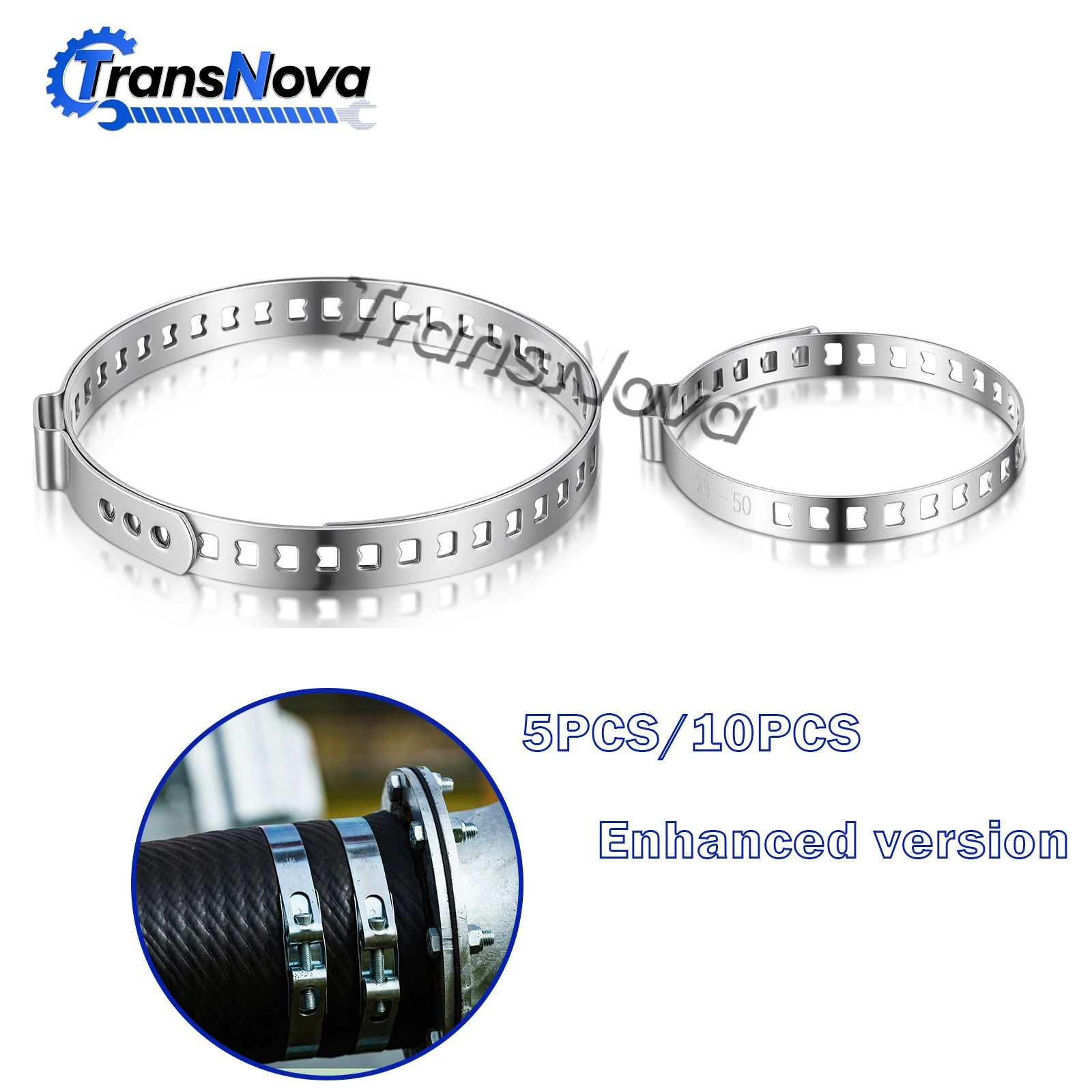 

TransNova Improved Adjustable Stainless Steel Axle CV Joint Boot Crimp Clamp Kit Drive Shaft Joint Clip 5/10PCS 25-50/ 50-120mm