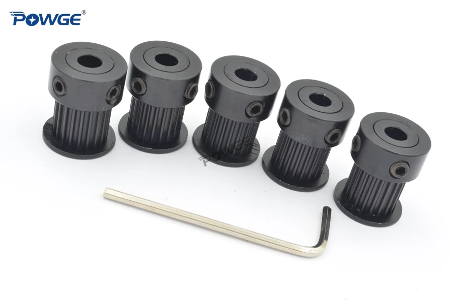 POWGE Black Anodizing 20 teeth 2M 2GT Synchronous Timing Pulley Bore 5/8mm for Width 9/10mm 2MGT GT2 Open Belt 20T 20Teeth VORON
