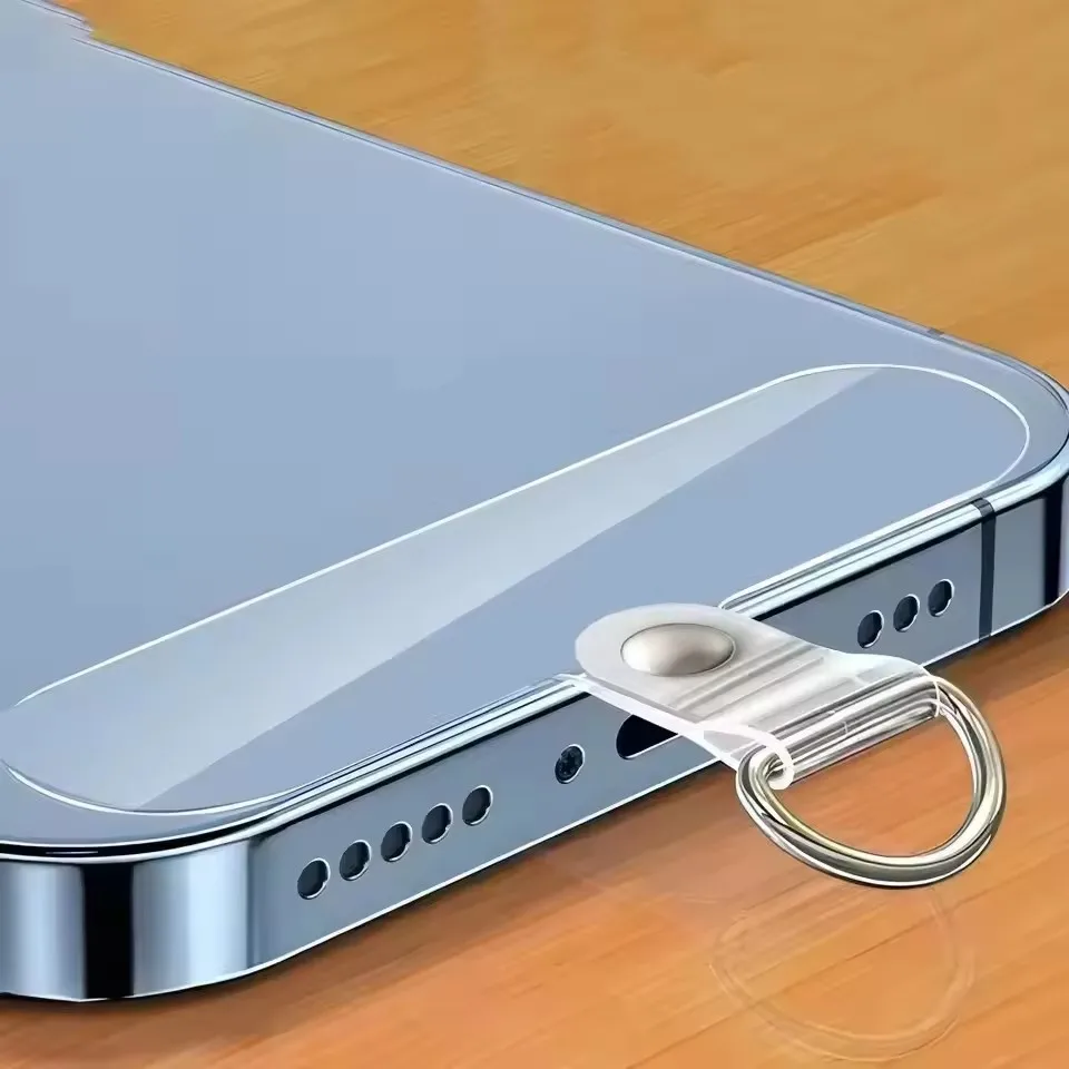 Transparent Universal Detachable Phone Lanyard Clips Card Wrist Cord Straps Patchs Tether Tabs for Samsung Iphone Huawei view 2