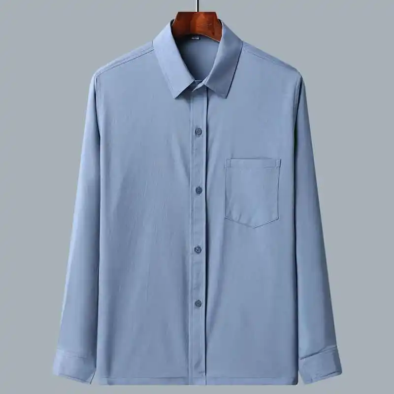

Casual Pure Color Long Sve irt Button up Breathable Moisture ng Stand Fit Men's irt Cotton 00% Autumn Wear