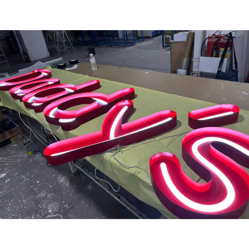 Custom Stainless Steel Waterproof LED Metal Channel Letters 3D Illuminated Sign Indoor Outdoor Shop Logo Front Lit