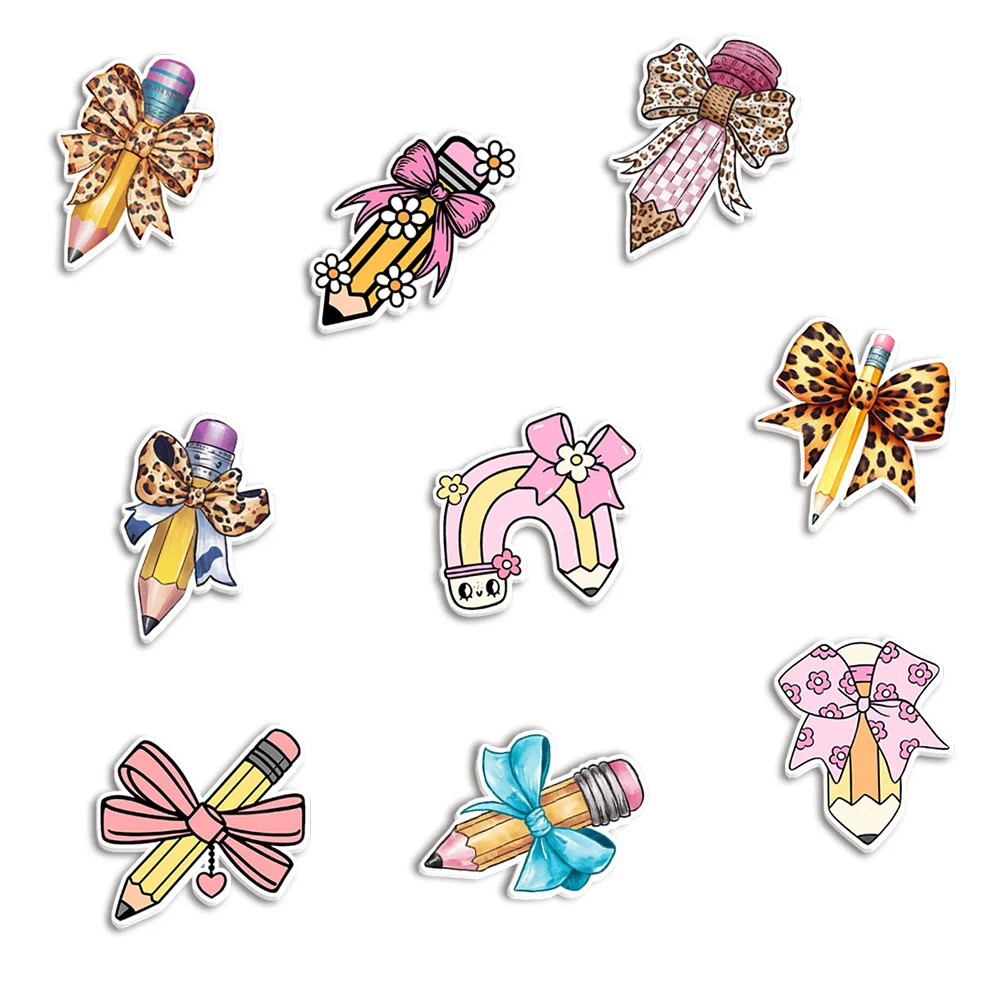 

10pcs/lot Pencil Back to School Plaid Resin Planar Flatback Transparent Acrylic Glitter For DIY Phone Case Hair Bow Keychain