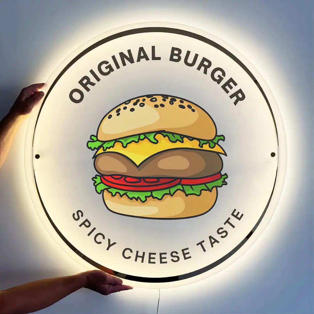 Acrylic Business Name Sign with Backlight Mirror Gold logo Light up Acrylic Mirror Gold Light for Company Outdoor Name Sign