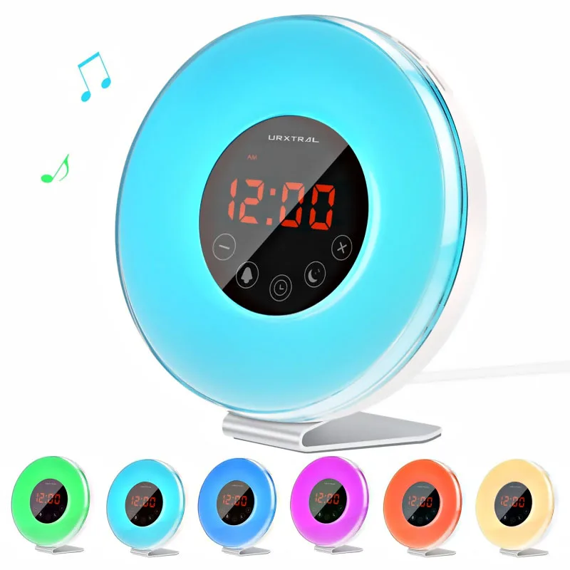 Meyuge Noisy Digital LED Alarm Clock Night Light Water Surface Light Intelligent Lighting Wall Clock FM Radio Lighting/Stand Nig