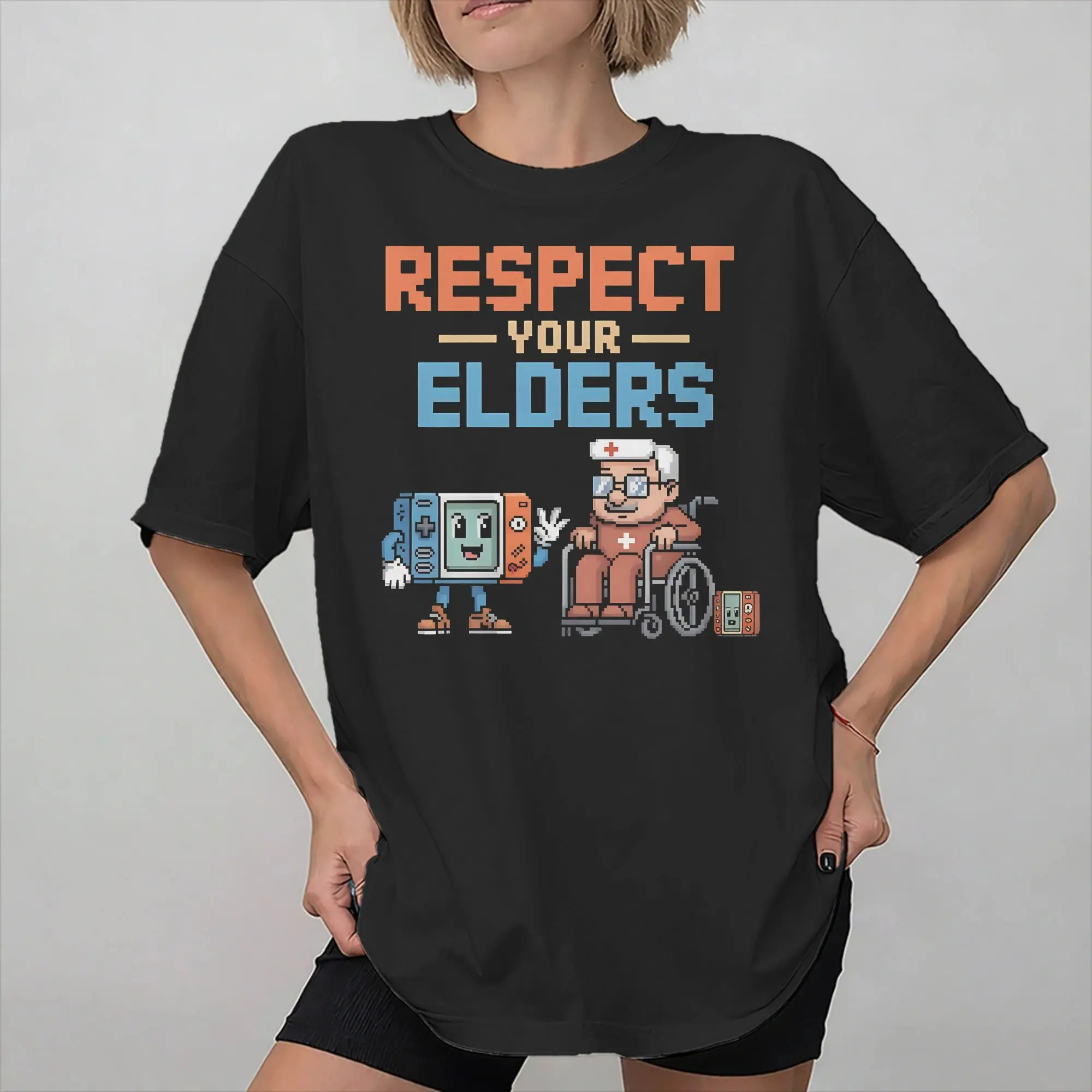 Respect Your Elders Gaming Tee Shirt for Men Women Graphic Printed T Shirts  Cotton Clothing