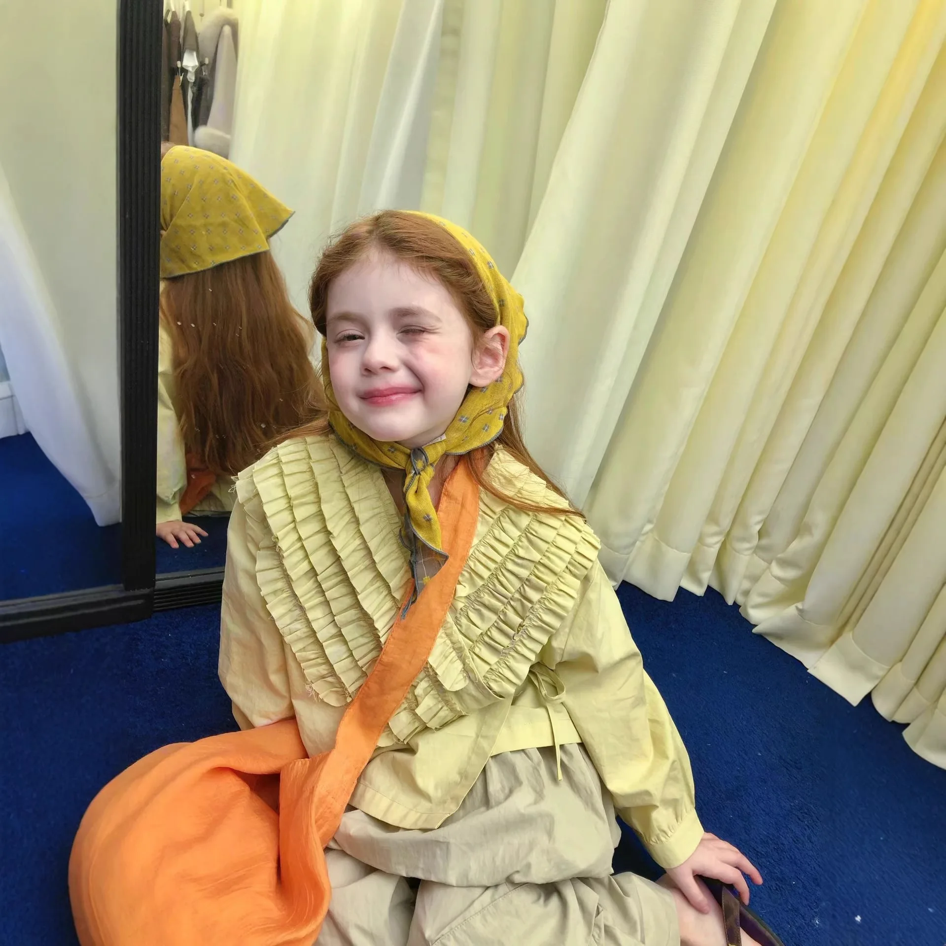 

Girls Top 2026 Spring New Korean Edition Candy Color Sweet Ear Edge Design Feel Shirt Casual Fashion Daily Style