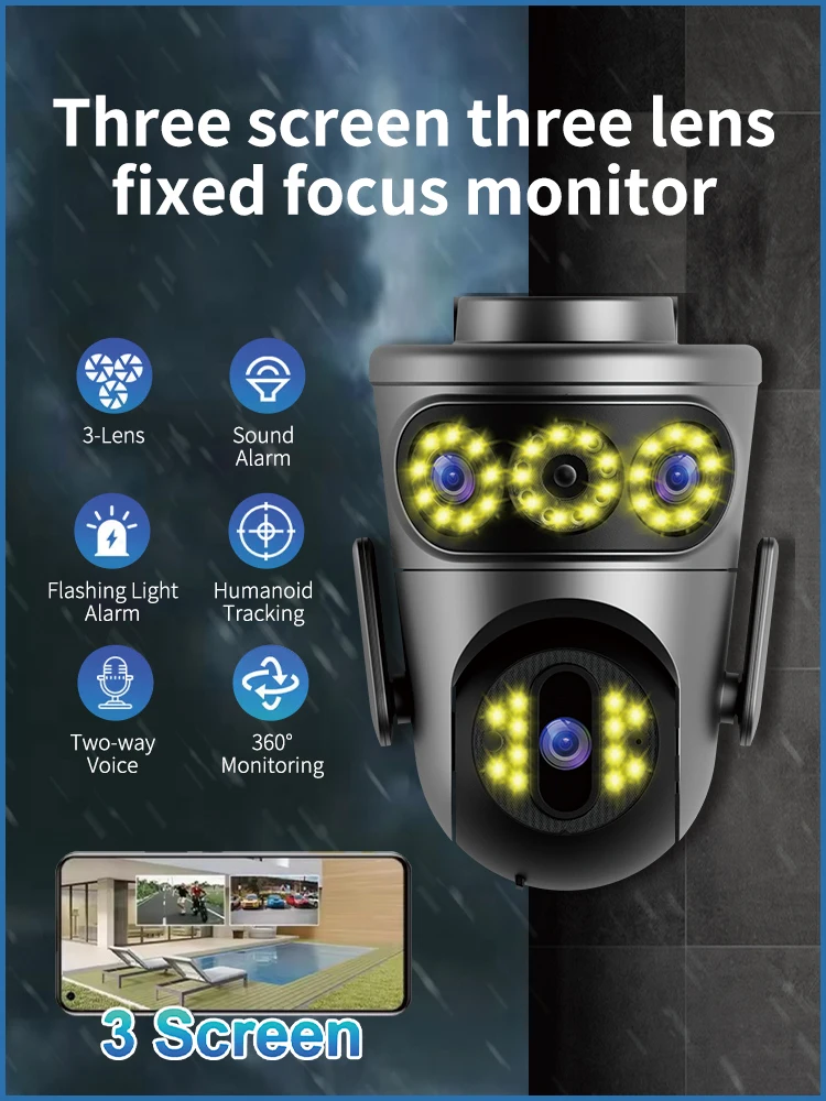 1080P Full Hd Wireless Wi-Fi Camera with Ptz Zoom, Full-Color Night Vision, Smart Home Security, Two-Way Intercom, Motion Tracking Alarm, Suitable for Outdoor Monitoring of the Elderly and Pet Care