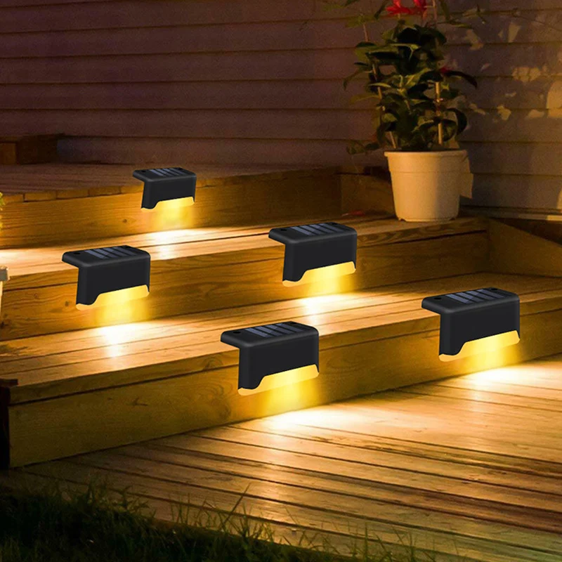 Imagem -02 - Impermeável Led Solar Deck Lights Caminho ao ar Livre Jardim Luz Step Lamps Decoração para Pátio Escada Cerca Pátio 8x