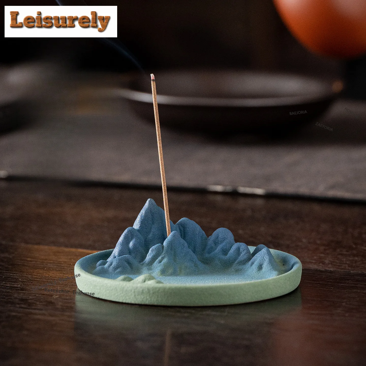 HOYIHM Dark Green Mountain Incense Holder Zen Garden Incense Burners Consecrate Smell Distributor Censer Tableware Decoration