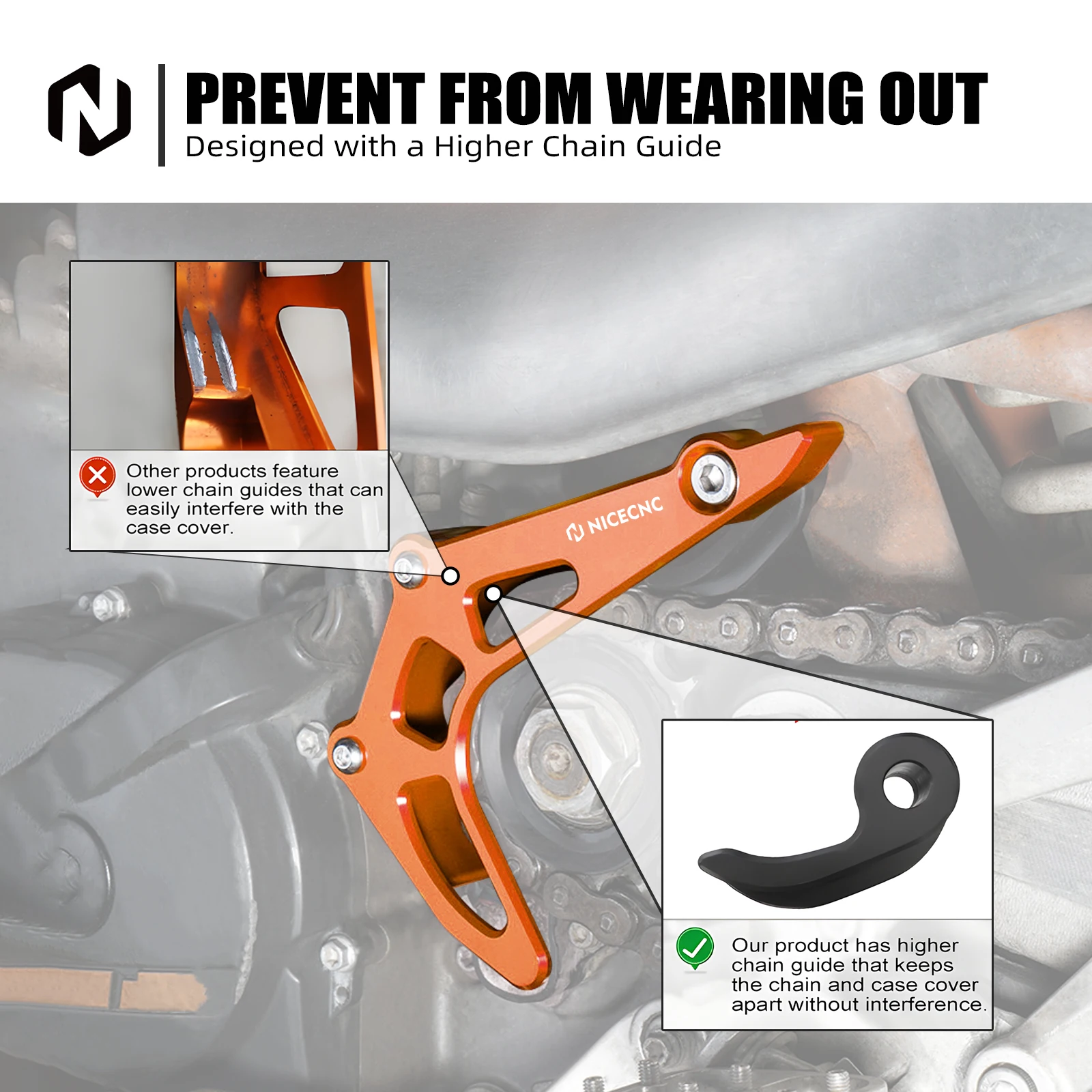 

NICECNC Case Saver Chain Guard Sprocket Cover For KTM 690 Enduro R & SMC R 2009-2023 Husqvarna 701 Enduro & SM GasGas 700 SM/E