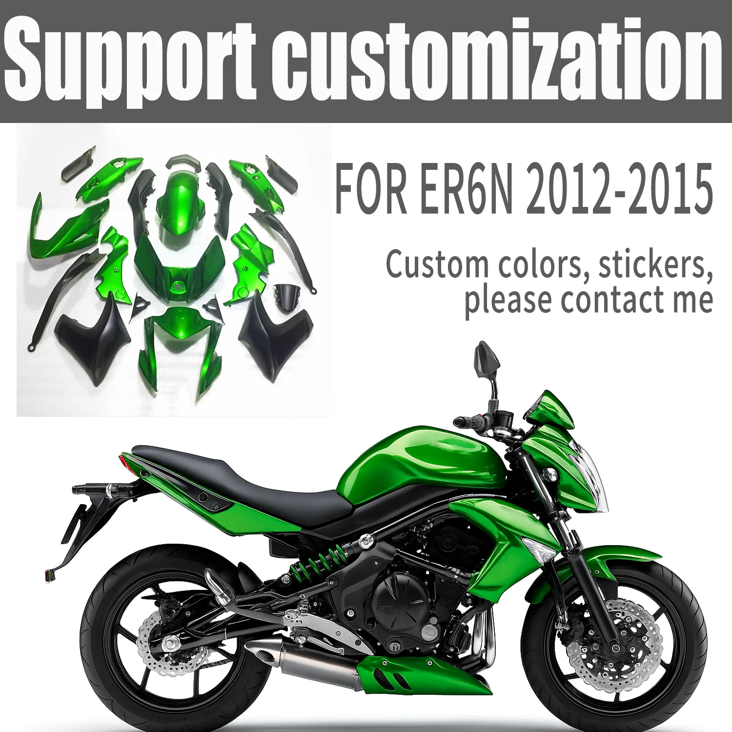 Индивидуальные цвета, обтекатель кузова мотоцикла, комплект панелей, подходит для Kawasaki ER6N 2012-2015 ER-6N 2013 2014 12 13 14 15 Индивидуальные цвета, обтекатель кузова мотоцикла, комплект панелей, подходит для Kawasaki ER6N 2012-2015 ER-6N 2013 2014 12 13 14 15
