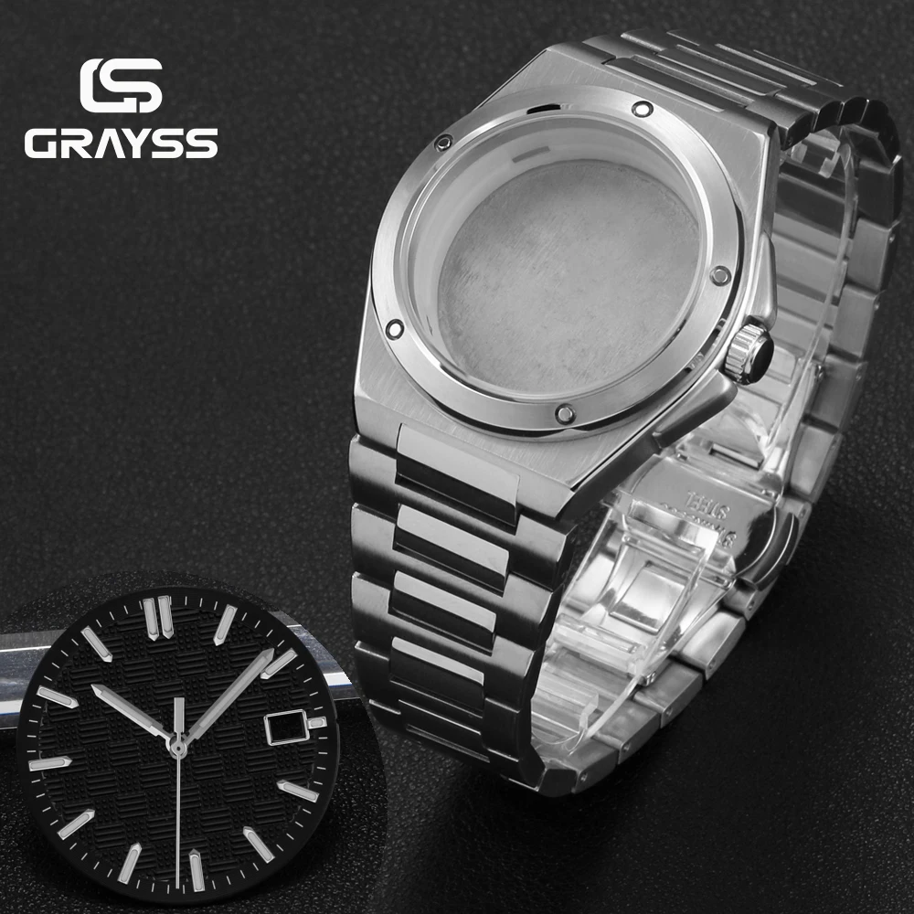 New 40mm Case Fit Engineer Watches Rotating Crown Stainless Steel Watches Accessories Sapphire Glass Fit NH35/NH34/4R35 Cases