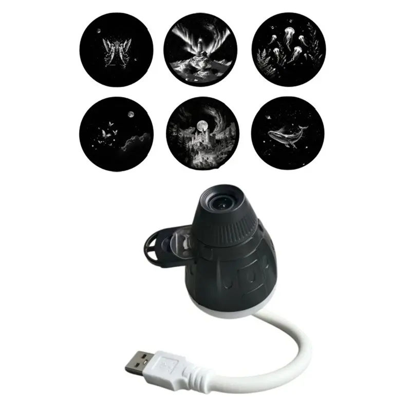 ABYN-2-In-1 Starrys Projector Night Light 360° Adjustable Plug & Play Star Projector For Bedroom Car B