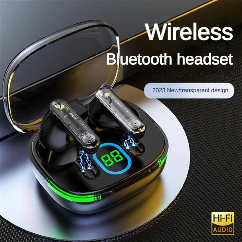 

Wireless Bluetooth LY80 Digital Display Headset Bluetooth 5.3 Headset Sports HIFI Dual Noise Reduction Low Latency Earphone