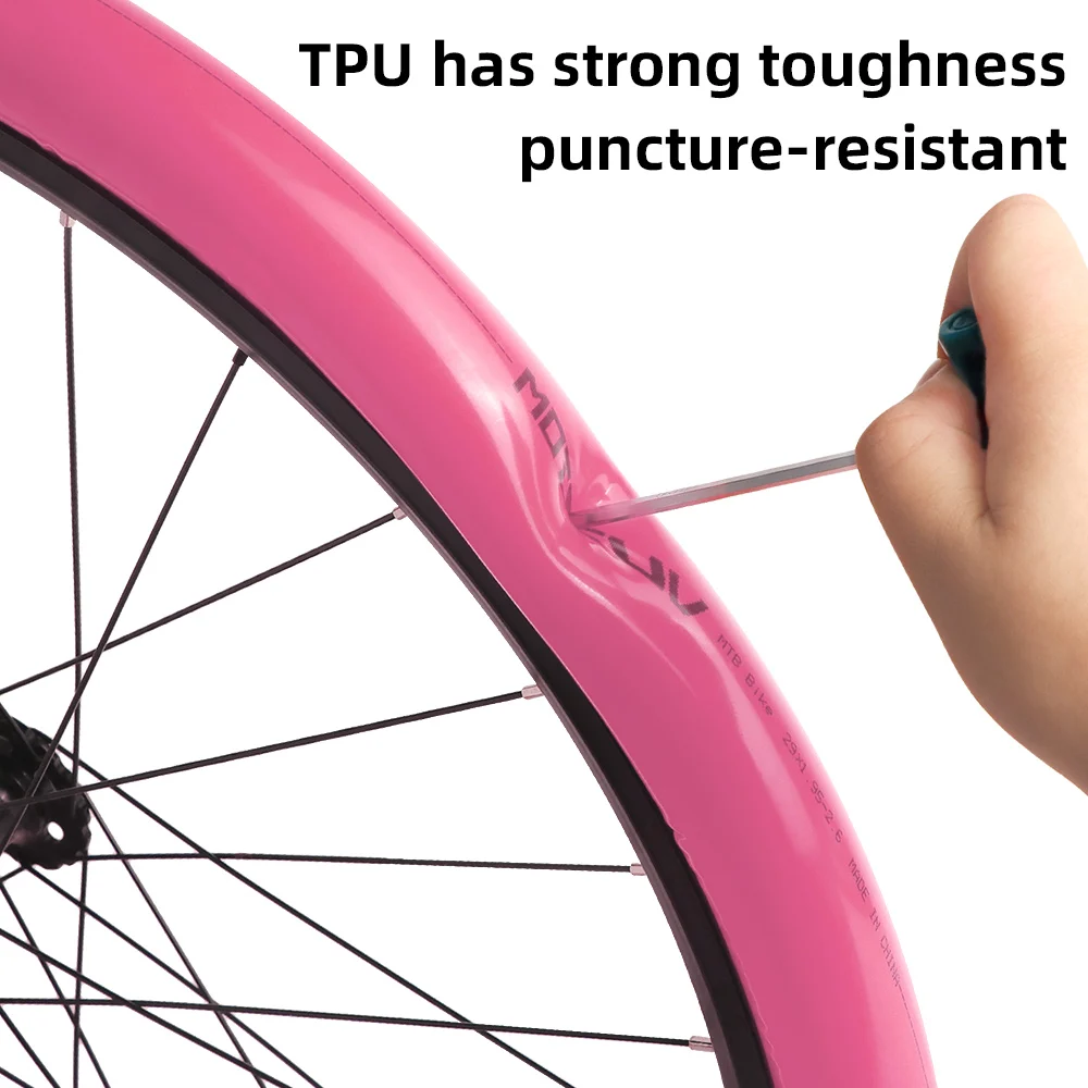 10 Stück Ultraleichte Fahrrad-TPU-Schläuche 700X23/25/28/32C Rennrad-TPU-Material Reifen 45mm/65mm/85mm Länge Französisches Ventil MTB – Detail 5