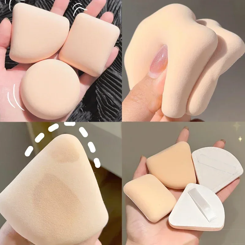 5/10pcs รอบสแควร์สามเหลี่ยมรูปร่างแต่งหน้าฟองน้ําพัฟแห้งเปียก Dual-use Air Cushion Foundation แป้งพัฟเกาหลีเครื่องมือความงาม