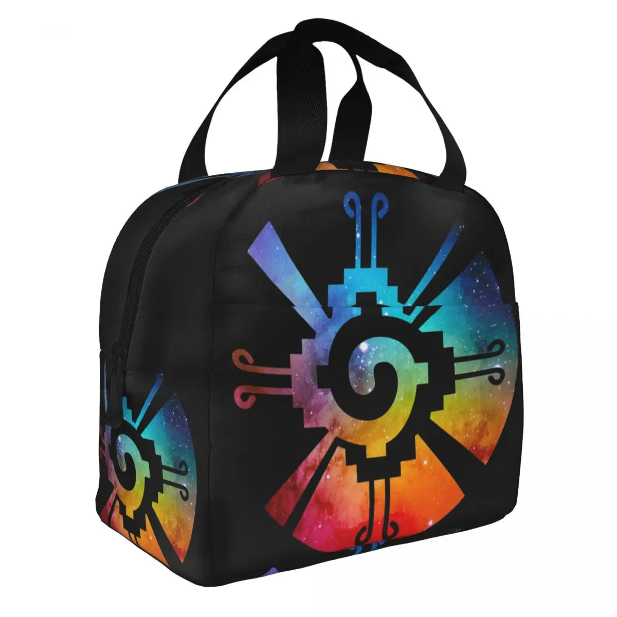 Custom Hunab Ku Aztec Mayan Galaxy Symbol Lunch Bag Women Cooler Thermal Insulated Lunch Box for Adult Office