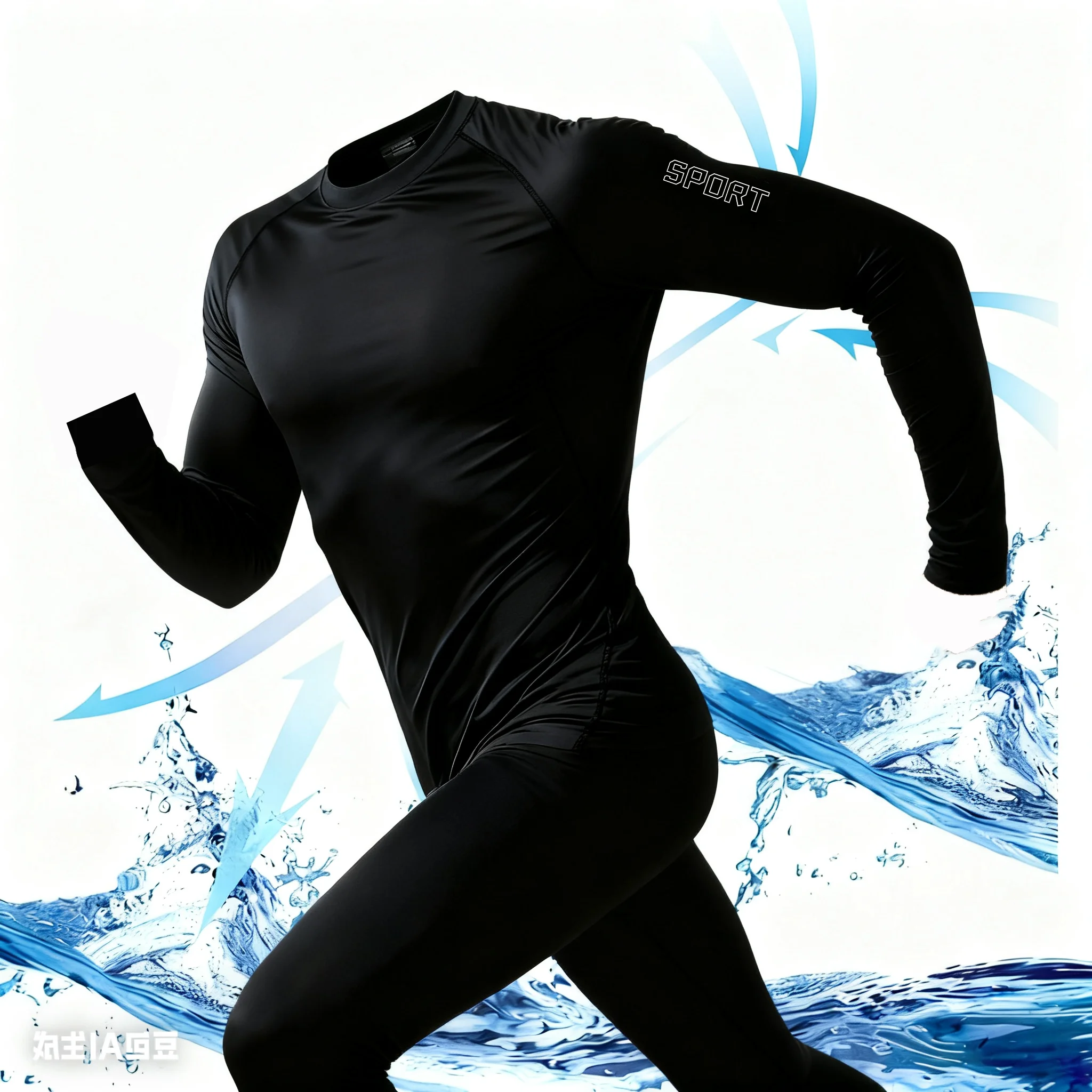 

Men's Fitness Running Long Sleeved T-Shirts Tight Elastic Quick-Drying Clothes Gym T-Shirt Workout Athletic Undershirts