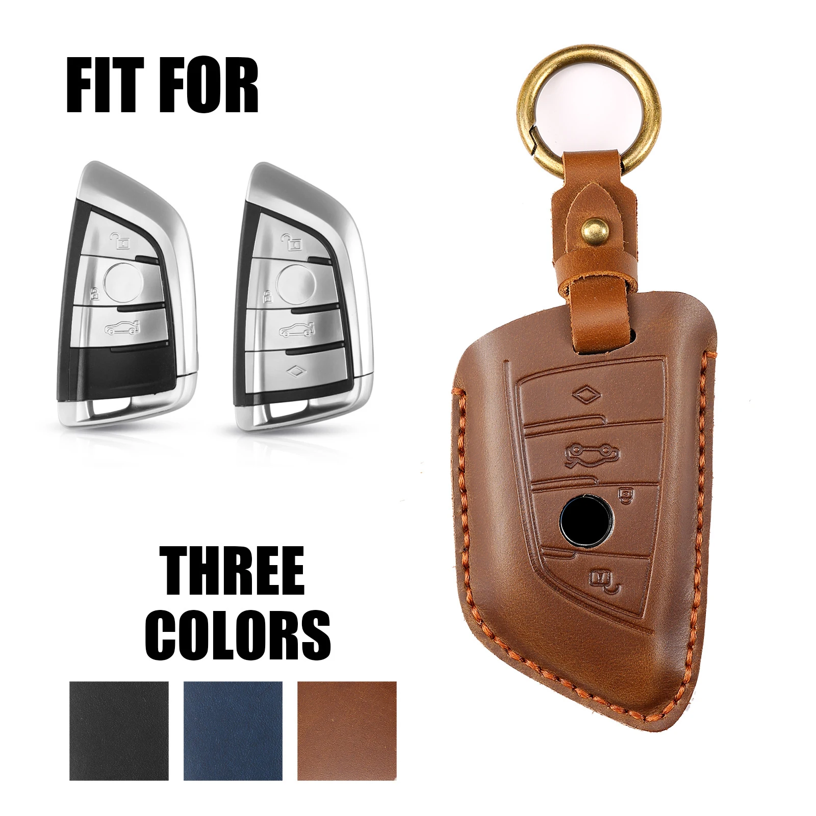 

Leather Car Key Case Cover Shell Fob For BMW F20 G20 G30 X1 X3 X4 X5 G05 X6 X7 G11 F15 F16 G01 G02 F48 Car Holder Accessories