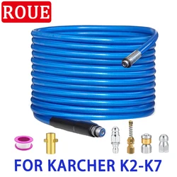 Sewer Jetter Kit for Pressure Washer 1/4 Inch Hose Button Nose and Rotating Sewer Jetting Nozzle Drain Cleaner Hose for Karcher