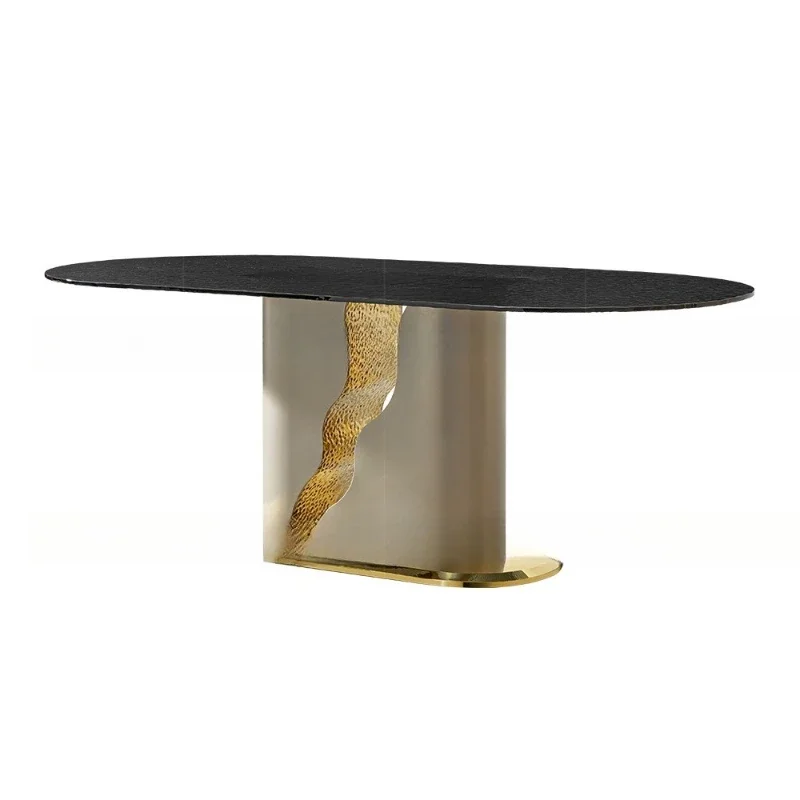 

Light luxury tempered glass dining table for home use, modern 8-10 people dining table, stainless steel dining table and chairs