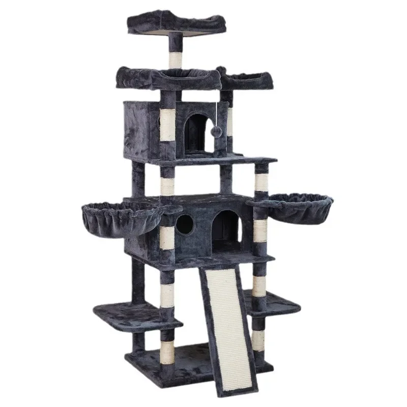 

integrated cat climbing frame, hemp rope, cat toy, with jumping platform.