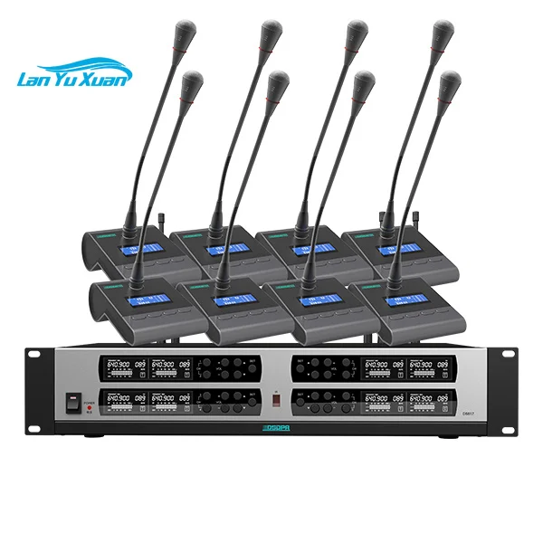 100 Channel PLL True Diversity UHF Wireless Translation Conference Microphone System with Simultaneous Interpretation