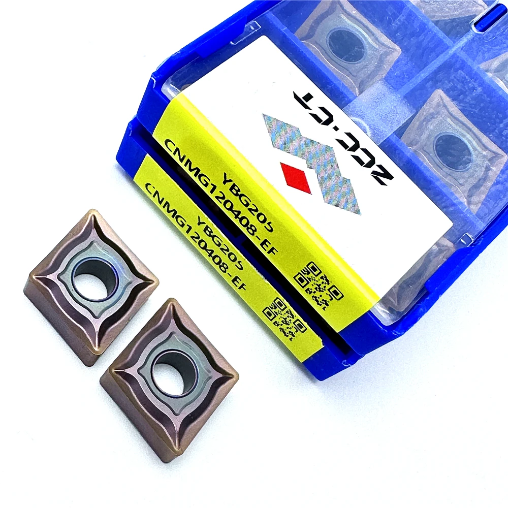 CNMG120404 CNMG120408-EF YBG205 ZCC.CTCarbide 인서트 외부 선삭 공구 CNC 선반 강철 가공 고품질 절삭 공구