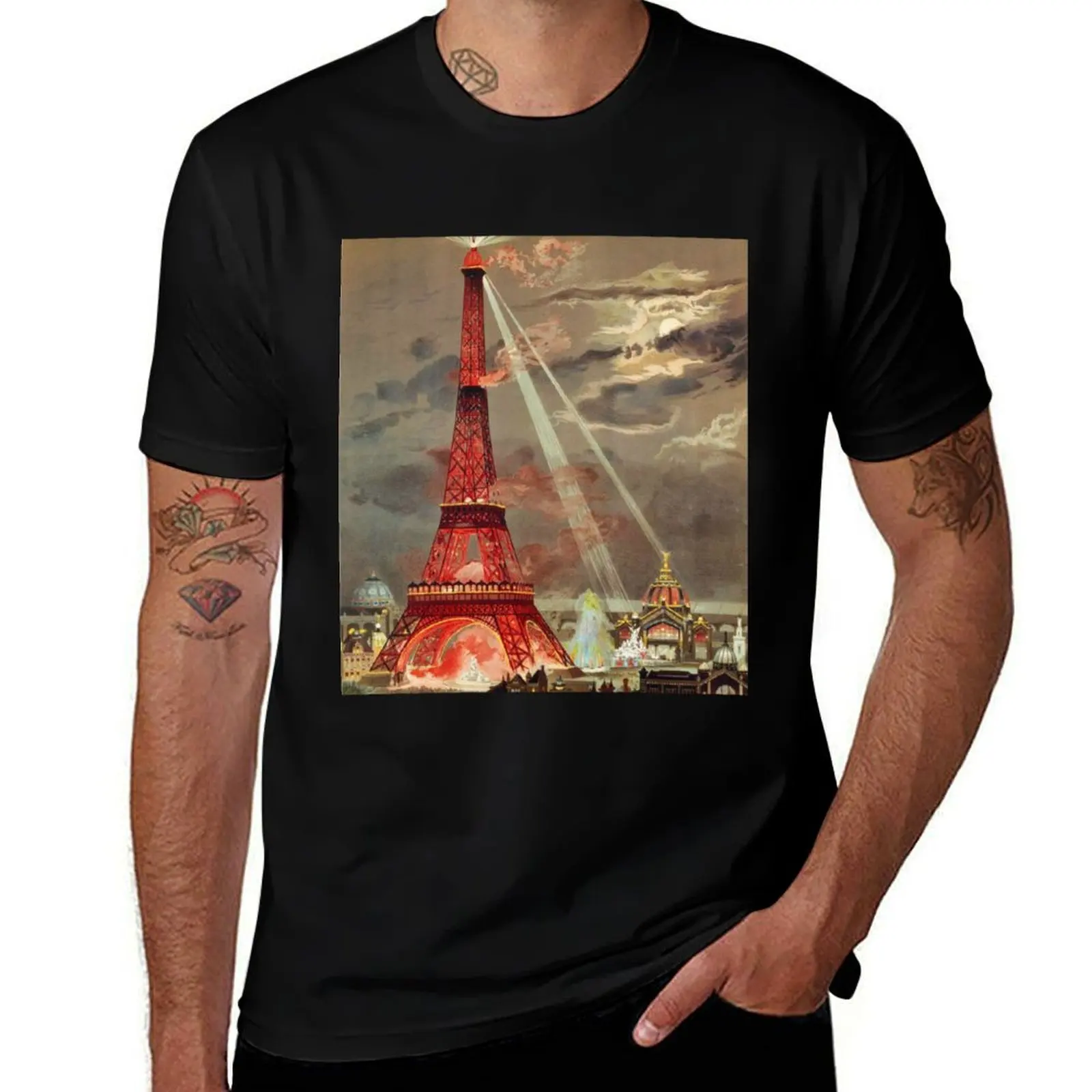Eiffel Tower Graphic Artwork T-Shirt Quick Dry Travel T-Shirt