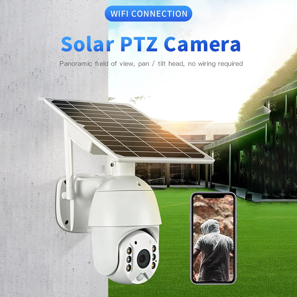 4MP Solar PTZ Camera wifi 4G network solar battery security camera