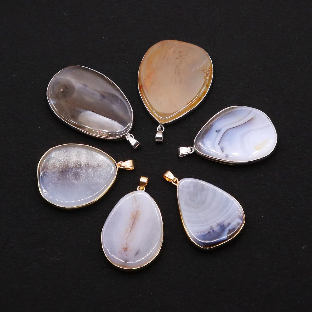

1pc Light Luxury Natural Freshwater Shell Polished Teardrop-shaped Bezel-set Single-hole Pendant DIY Accessory Earrings Jewelry