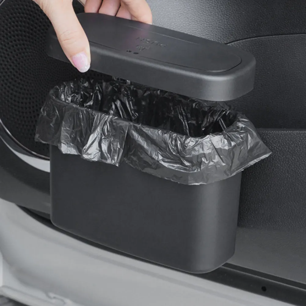 

s Car Door Trash Can Black Stylish Seat ganizer Lid for Phone Wallet Sunglasses Versatile Storage Car Front Door Box Vehicle
