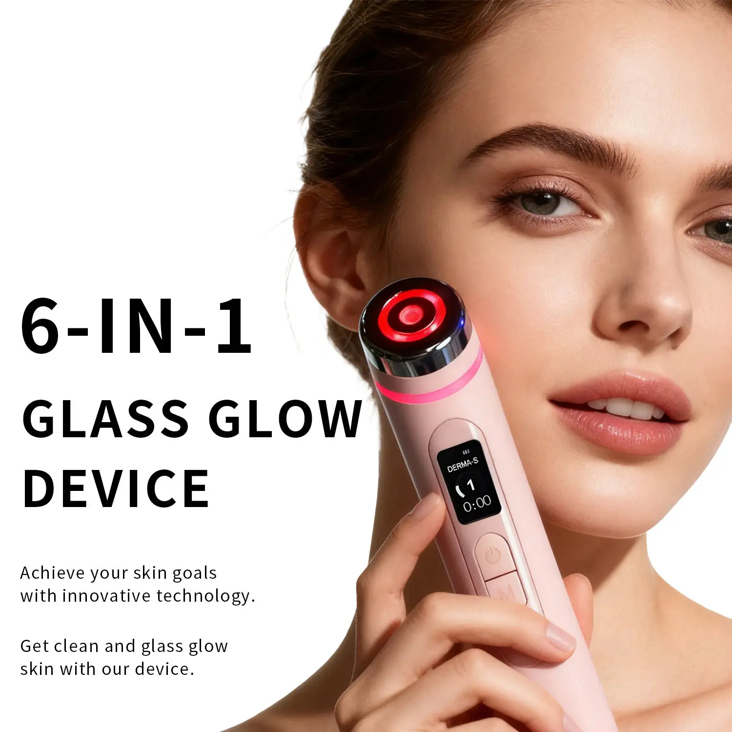 New Pink Skin Tightening Care Wand Multifunction Microcurrent Face Massager Beauty Device