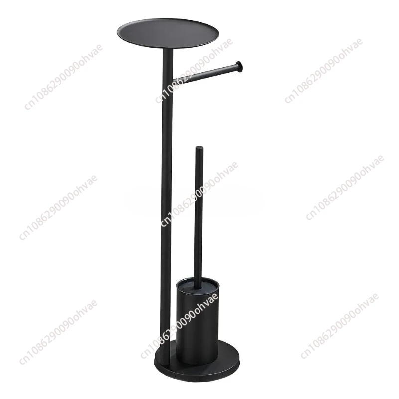 Toilet Paper Holder Household Odor Proof Floor Standing Storage Rack Hotel Bathroom Black Stainless Steel Toilet Brush