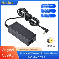 Adattatore di alimentazione per caricabatterie ca per Laptop 19V 3.42A 65W 5.5*1.7MM per Notebook Acer Aspire 5315 5630 5735 5920 5535 5738 6920 7520