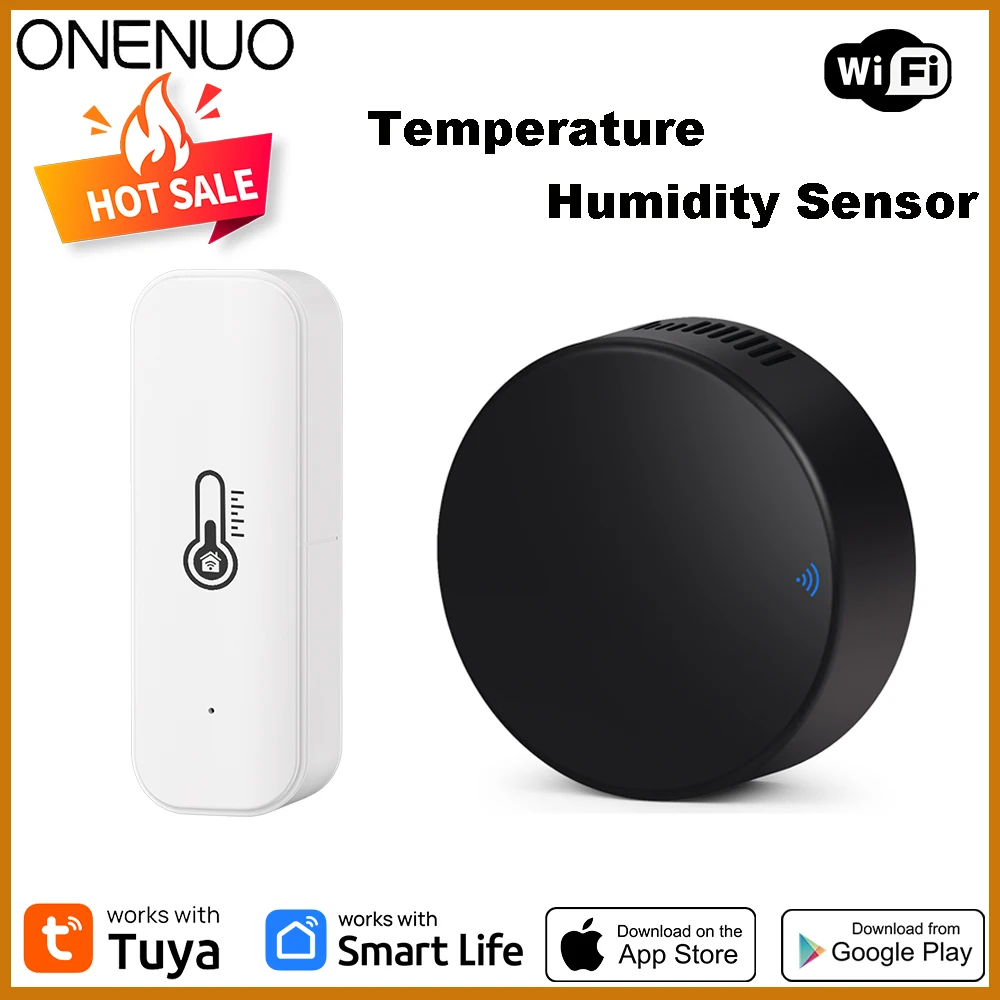 Tuya WIFI Temperature and Humidity Sensor Hygrometer Thermometer Smart Indoor Support Alexa Google Assistant