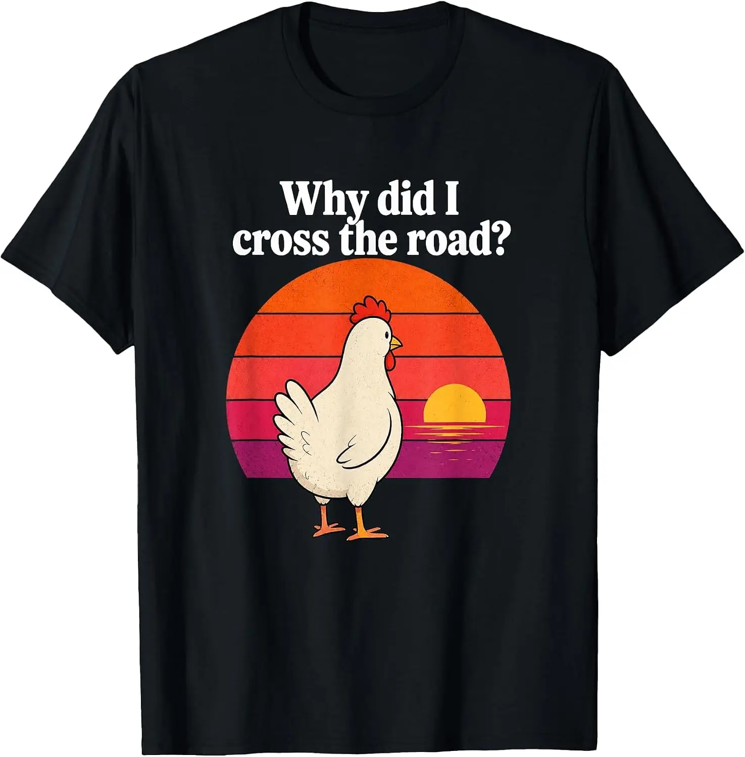 Funny Shirt Cross The Road Chicken Farmer Men Women T-Shirt Unisex Vintage Graphic Print T‑Shirt Retro Aesthetic Crew Neck Short Sleeve Soft Cotton Tee Casual Streetwear Tops Men.Unisex Holiday Festive Graphic Tee Party