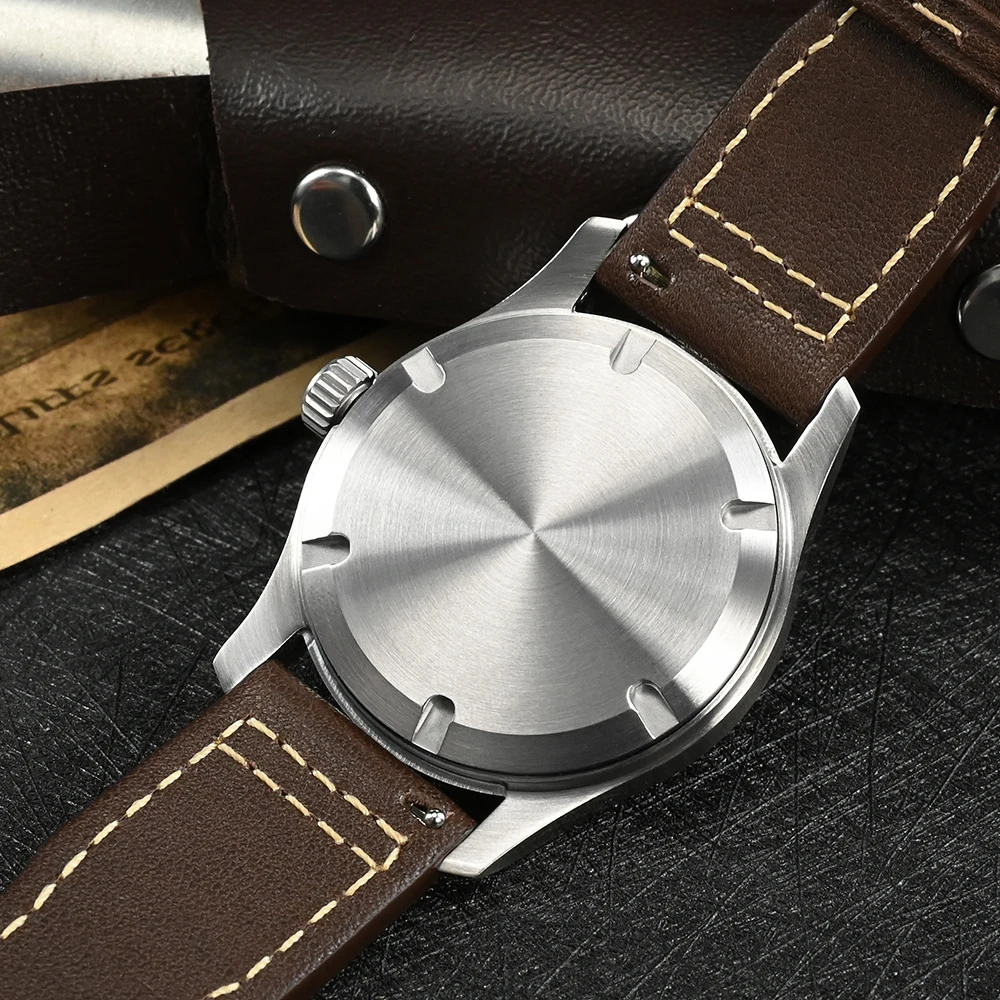 Imagem -05 - San Martin-relógio Pilot Masculino de Luxo Impermeável Movimento Quartz Militar Estilo Simples Sapphire 20atm 37 mm Ronda 6004