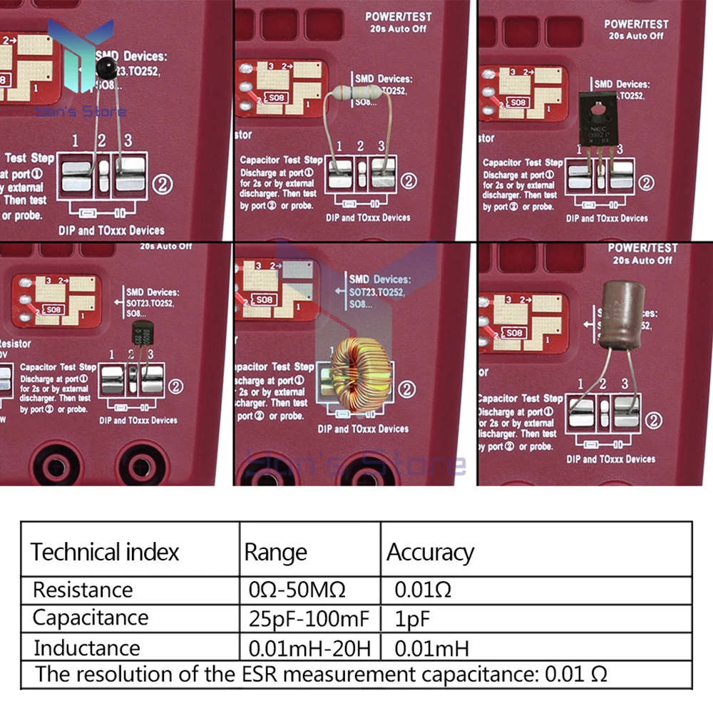 Multi-purpose Transistor ESR/SMD Tester ESR02 Pro Smart Diode Triode Capacitance Resistor Meter LCD meter MOS/PNP/NPN Test