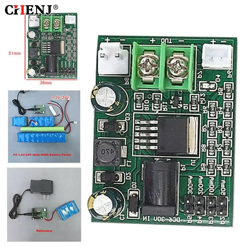 1pc 1.2~24V 2.4 3.6 12V Ni-Cd Ni-MH NiCd Batteries Charger Module Charging Board For Ni-cd Ni-MH Battery Charger