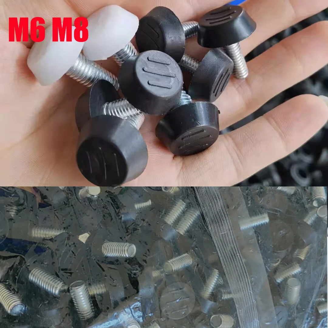 4Pcs Black White PVC M6 M8 Threaded Rubber Leveling Feet Furniture Table Chair Support Legs Shelf Machine Anti Slip Foot Pads