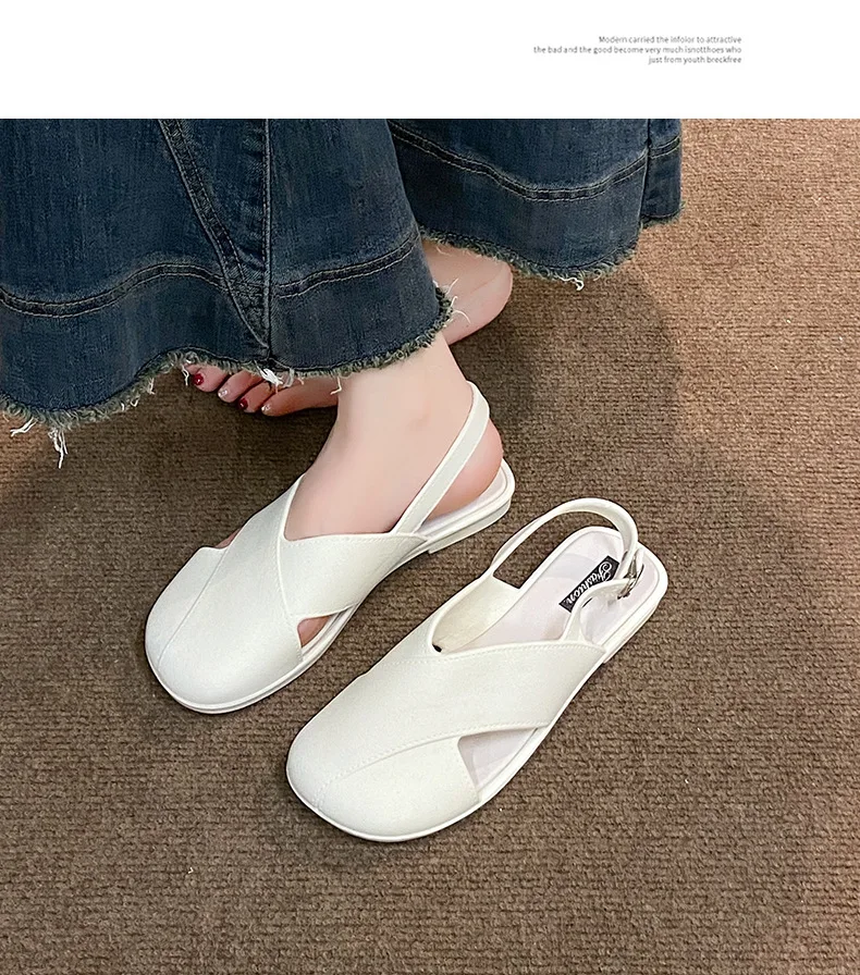 2026 Neue Damen Römersandalen mit geschlossener Zehenpartie im französischen Feen-Stil für den Sommer – Outdoor Damen Römerslides – Detail 23