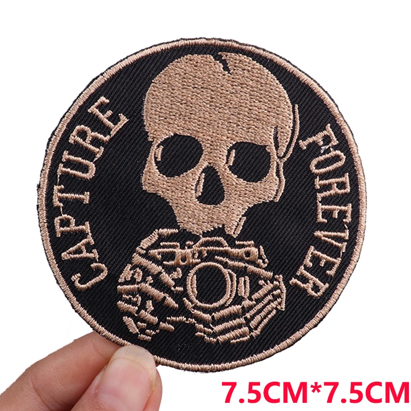 Horror Movie/Rock Music Embroidered Patch DIY Punk Letter Slogan Iron On Patches For Clothing thermoadhesive Patches Sew Badges