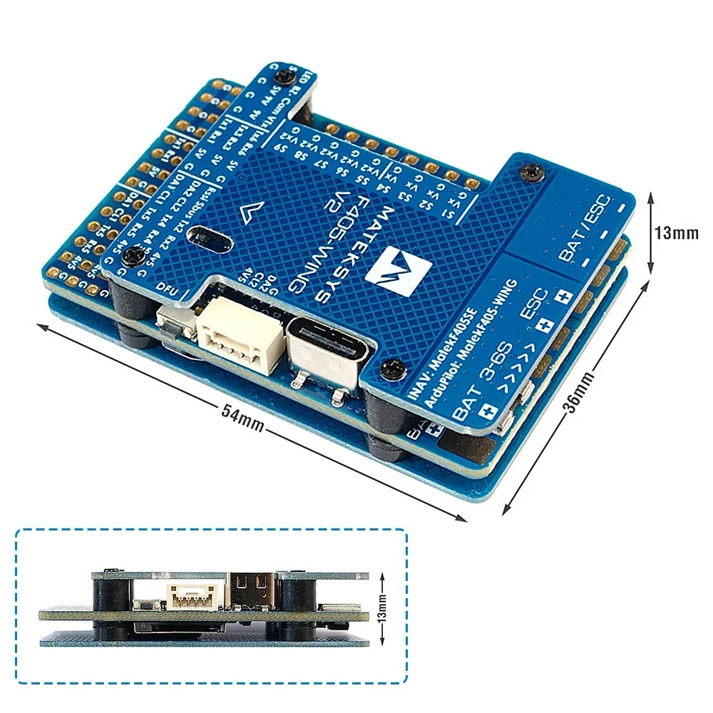 Matek Mateksys F405 WING V2 Flight Controller ICM42688-P Baro OSD Blackbox 3-6S สําหรับ ArduPilot INAV RC เครื่องบินปีกคงที่รุ่น