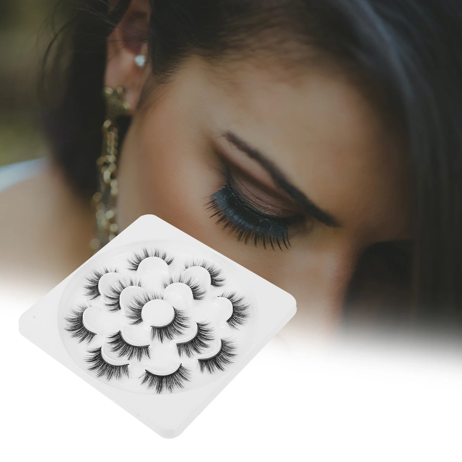 7 Par Sztucznych Rzęs Gęste Naturalne Kręcone Długie Przedłużanie Rzęs do Codziennego Makijażu, na Imprezy, Wesela, Poprawiające Wygląd Oczu